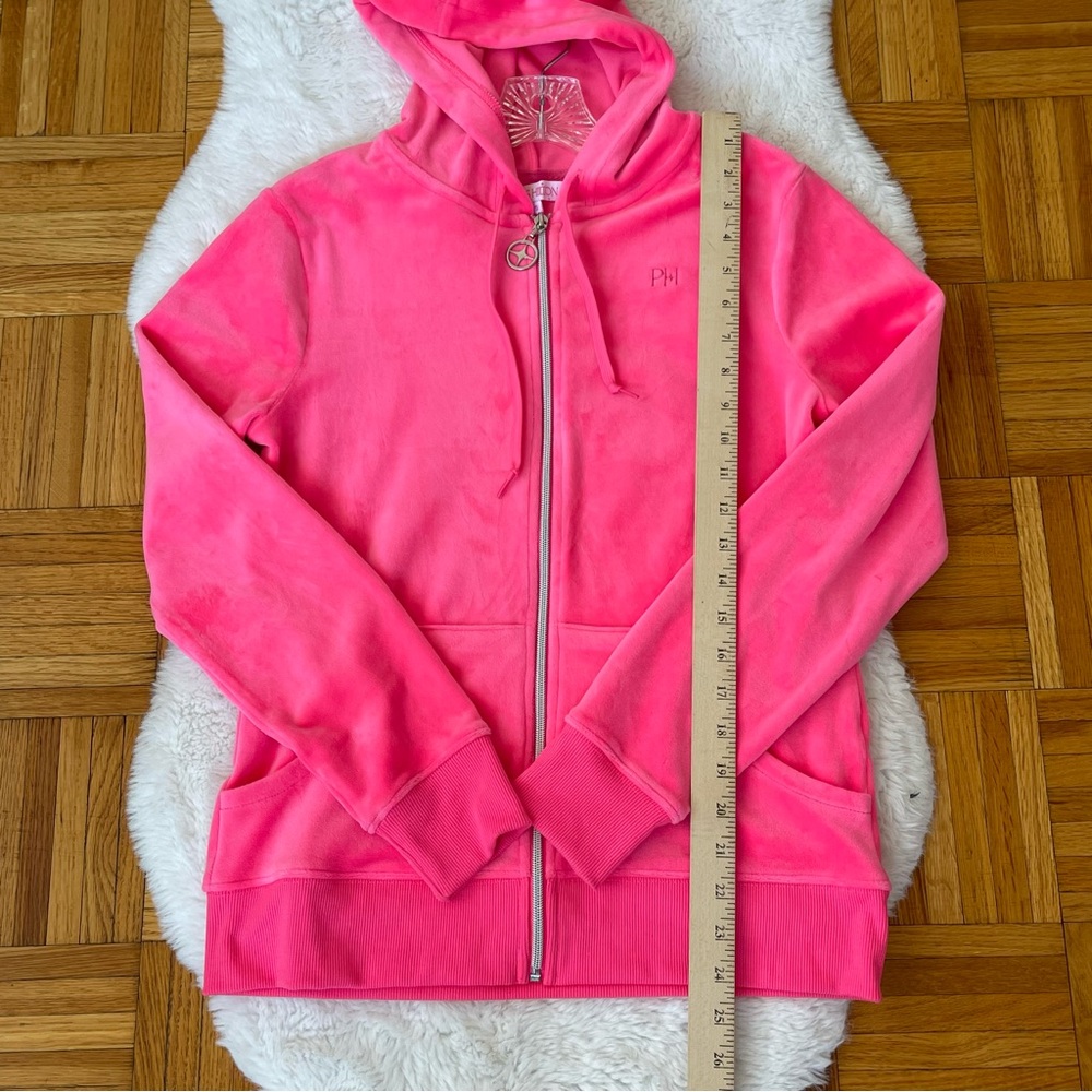 PARIS HILTON “that’s hot” rhinestone valour hot pink hoodie sweater - Picture 11 of 12